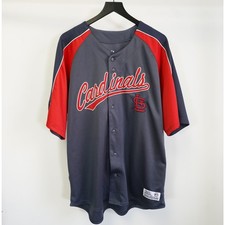 St. Louis Cardinals Embroidered Dynasty Baseball Jersey Men's XL Gray Sewn Red