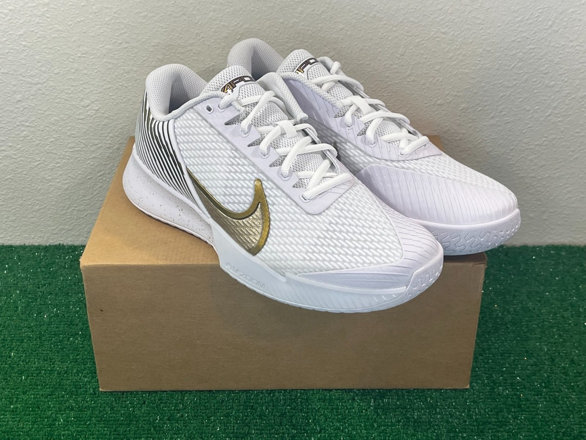 Sz 11 Men - Nike Air Zoom Vapor Pro 2 HC White Gold Tennis