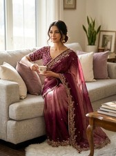 Saree Blouse Bollywood Party Wear Indian Pakistani New Sari Wedding Designer