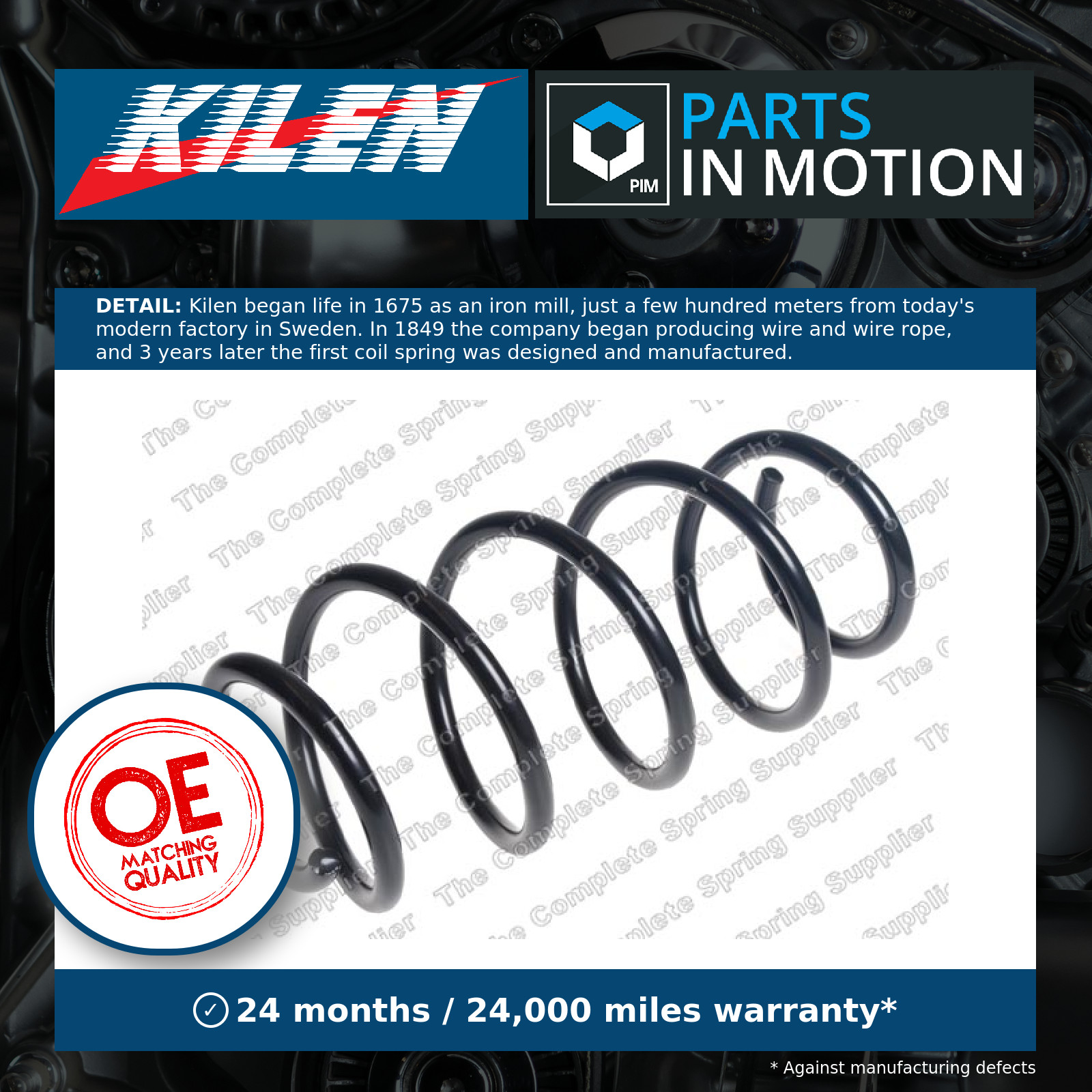 Coil Spring Handed fits MAZDA 6 GJ 2.2D Front 2012 on Suspension Kilen Quality
