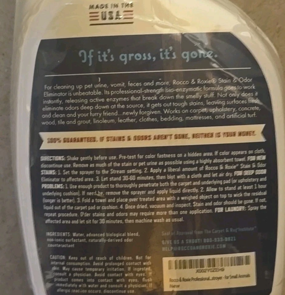 Rocco & Roxie Stain & Odor 32oz. Carpet Stain Remover for Cats & Dog Pee Enzymes - Image 3 of 3