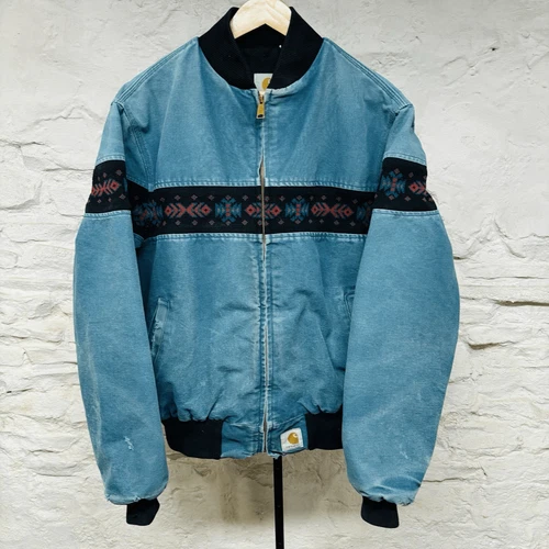 Carhartt Aztec Santa Fe Southwest Jacket JR0455 Vintage Distressed Thermal Lined