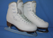 Good Condition  Graf Bolero Gold Crystal Ice Figure Skates - EU Size 34 / UK 1.5