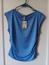 H&M Blue Sleeveless Boat Neck Top Shell Women...