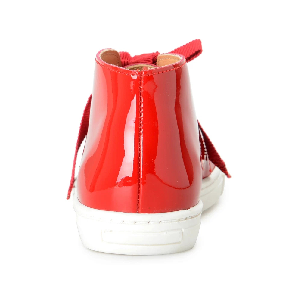 Charlotte Olympia Niñas "INCY TRISTE" Rojo Charol Botines Zapatos Foto 3 de 4