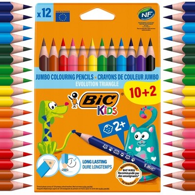 Kids Evolution Triangle Ecolutions Buntstifte für Kinder, 12 Farben, dreieckig