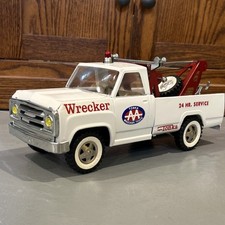 Tonka Pressed Steel Toy Truck White Silver Vintage Yellow Headlights Collectible