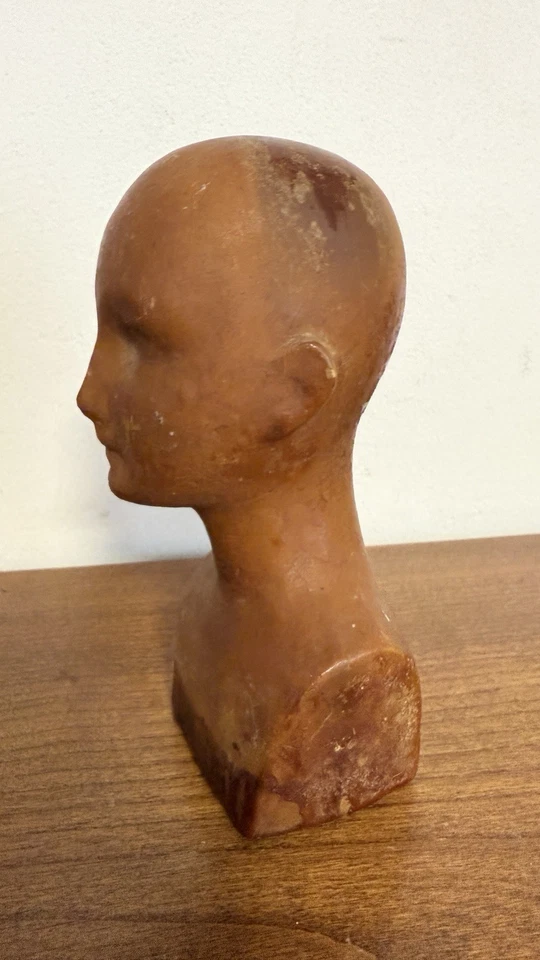 Marotte Ancienne Poupée Buste Tête De Mannequin Chapeau XIXe - Photo 4/4