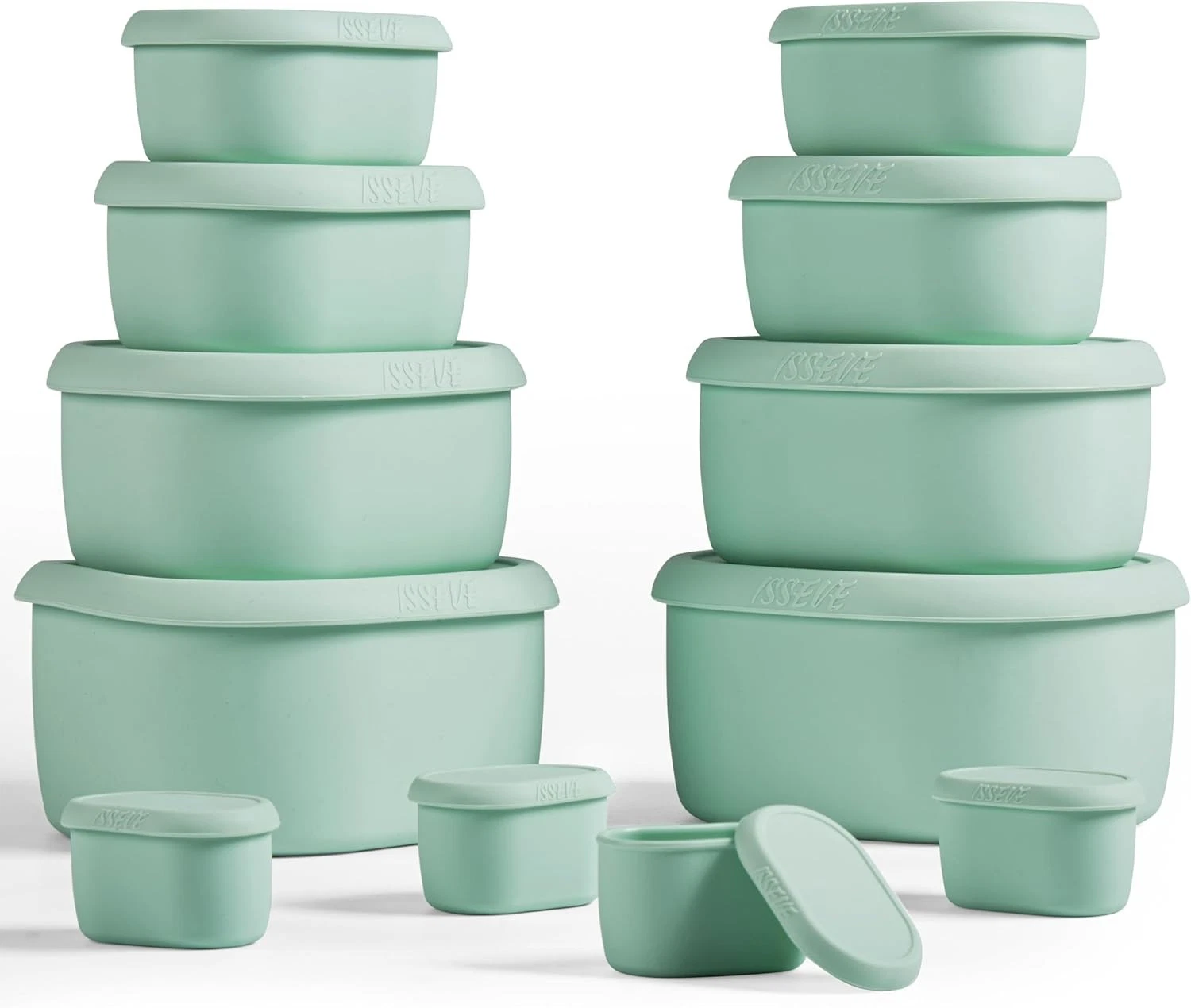 12Pcs/Set Nesting Silicone Food Storage Containers W/ Lids BPA Free Reusable