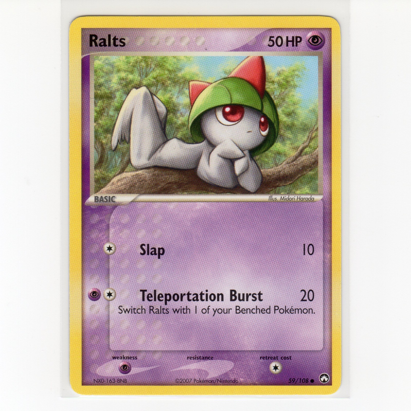 Pokémon TCG Ralts 59/108 EX Power Keepers Regular Common Card EN-LP 2007