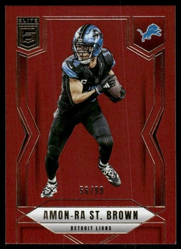 2025 Donruss Elite #83 Amon-Ra St. Brown Red #/99
