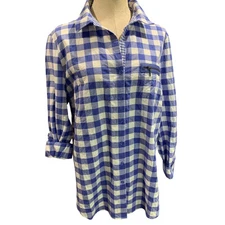 Large Multiples Womens Gingham Blouse Rolltab Sleeve Shirt