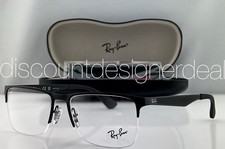 Ray-Ban RB6335 2503 Square Half Frame Eyeglasses Matte Black Clear Demo 54mm NEW