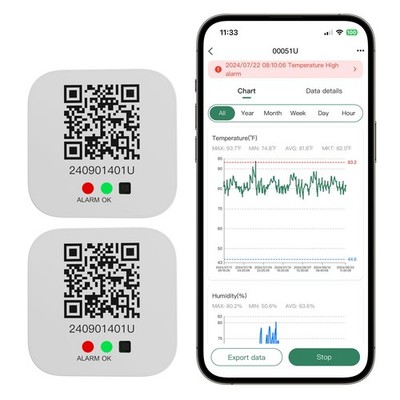Freshliance Bluetooth Temperature Humidity Data and 