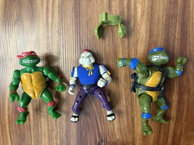 1989 Vintage Playmates Teenage Mutant Ninja Turtles Rafael, Leonardo, Usaji Toys
