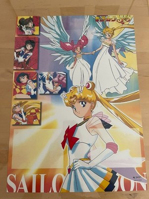 Sailor Moon SuperS Vintage Poster 90er laminiert 53x38 cm Chibi Moon