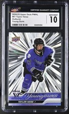 CGC Gem Mint 10 2024-25 Upper Deck PWHL Outburst Silver Young Guns Taylor Heise