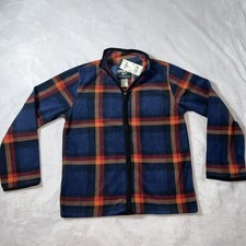 OshKosh B'gosh Boys Plaid Colorful Fleece Pull Over Jacket Size 10/10A NWT