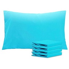 Queen Pillowcase Set - 4 Pack Brushed Microfiber 20x30 Queen 20" x 30" Blue