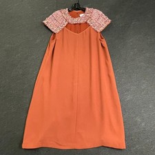 ST.JOHN Satin Back Crepe Embellished Collar Short Dress Women's Sz 12