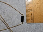 VINTAGE 22" GOLD TONE TRI STRAND NECKLACE BLACK BEADS & CLIP EARRINGS SET — photo 6