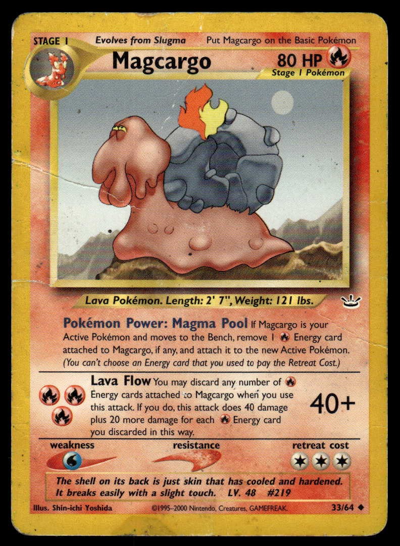 POKEMON MAGCARGO NEO REVELATION 33/64 UNLIMITED UC DMG