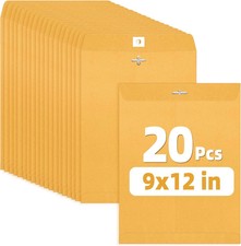 Envelops, 9"x12" Brown Kraft Envelopes with Clasp Closure, 28-lb Paper Mailing
