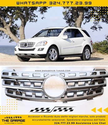 Kühlergrill für Mercedes ML W164 (2005-2008) Chrom, Silber *RACE LOOK*