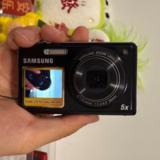 Samsung PL170 Digital Camera 5x Optical Zoom Dual Screen Black/Red/Purple Tested