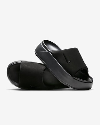 New Nike Women's Calm Elevation Slides Slippers - Black (HJ5601-002)