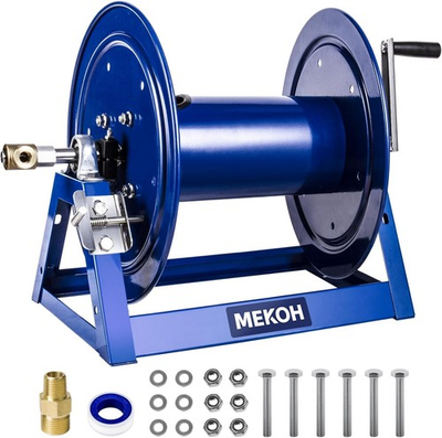 #ad Pressure Washer Hose Reel 3 8 x350ft 5000PSI Hand Crank Heavy Duty Steel MEKOH $439.99