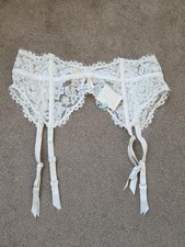 BRAND NEW DEBENHAMS BRIDES IVORY EMBROIDERED SUSPENDER BELT GARTER BELT UK 12