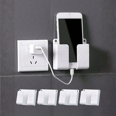 1/2x Wall Mounted Mobile Phone Holder Charging Organizer Storage Box Stand Rack