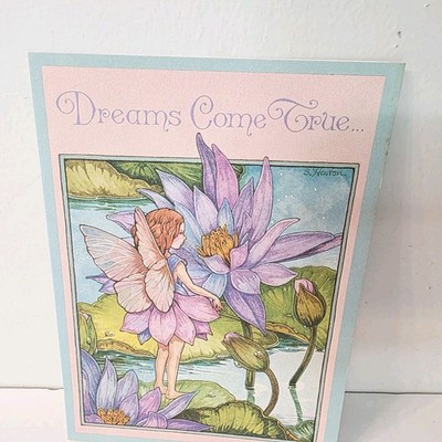 Vtg Floral Fairy Whimsical Pixie Dreams Come True Like You Greeting Card CLEAN