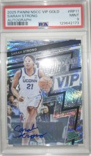 2025 Panini NSCC VIP Gold Sarah Strong Rated Prospect Auto /5 PSA 9 UCONN!