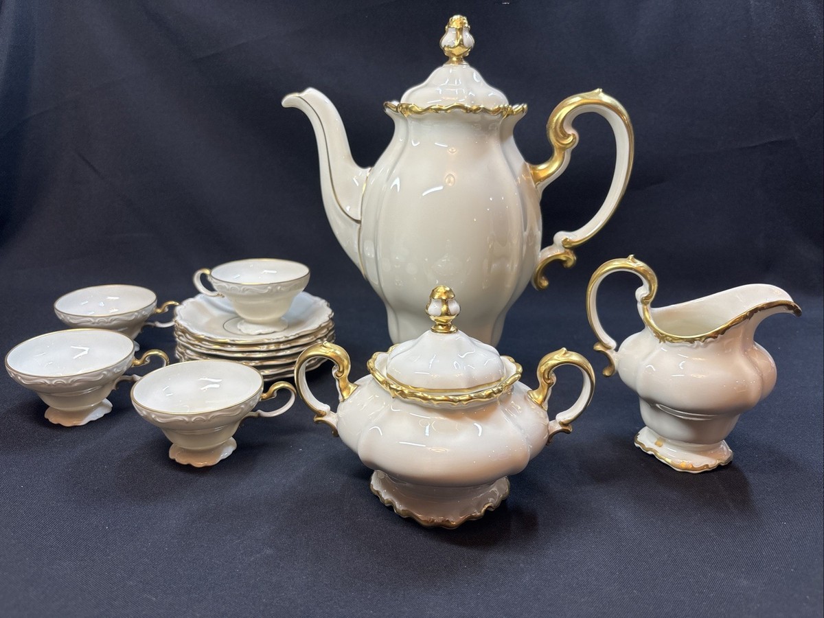 Antique Rosenthal Selb Bavaria Tea Set 1920s Art Deco 15 Piece Set