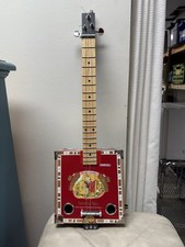Cigar box guitar, 3 string, metal frets