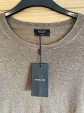Maglione pullover pullover Massimo Dutti puro lino marrone nuovo con etichette taglia M UK 12