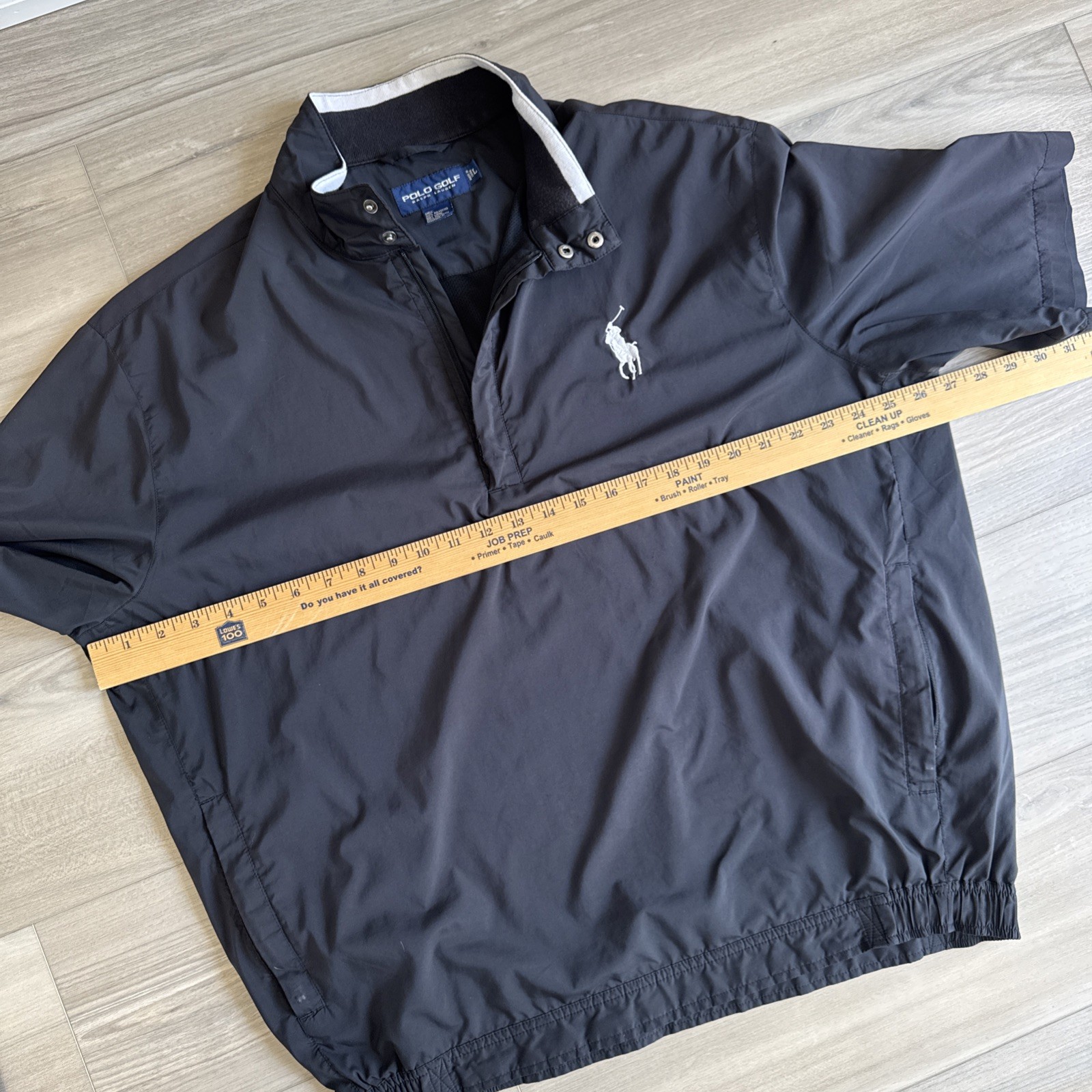 Polo Golf Ralph Lauren nera giacca manica corta taglia L giacca a vento antipioggia grande pony