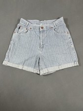 Vintage Chic Shorts Women 31W Light Wash Denim High Waisted Pleated USA Made 90s