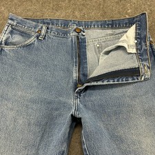 Wrangler 13MWZ Jeans Mens 36x30 Blue Cowboy Cut Regular Fit Light Wash Western