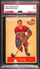 1957 Parkhurst M #4 Henri Richard HOF RC PSA 1 POOR C97722