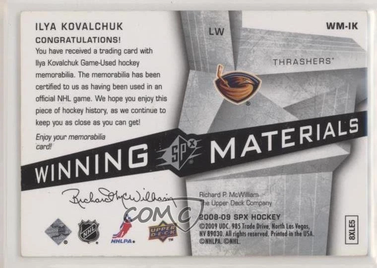 2008-09 SPx Winning Materials Ilya Kovalchuk #WM-IK - Image 2 of 2