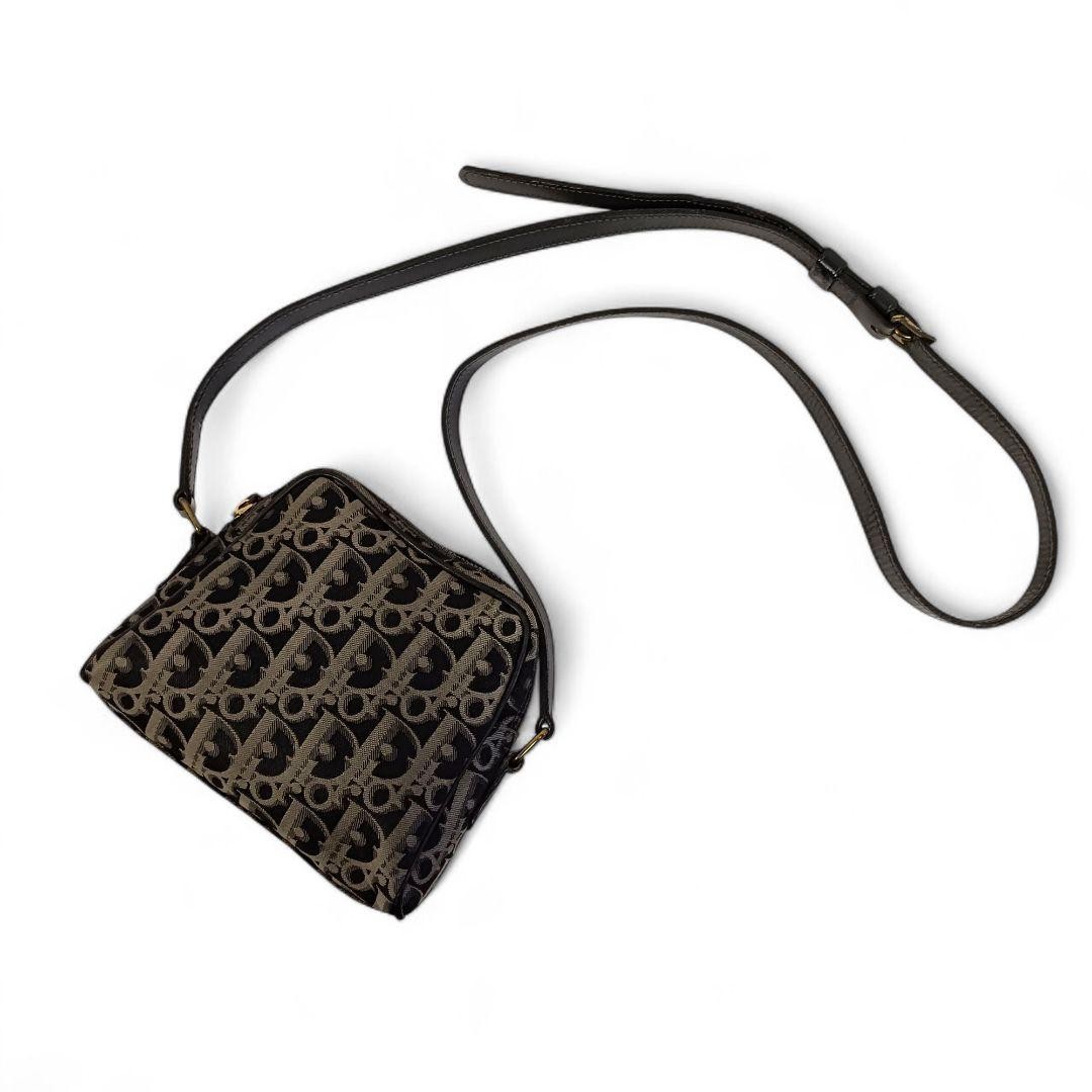 Christian Dior Pochette Trotter Black Canvas Shoulder Bag 7x5.5x2in Women