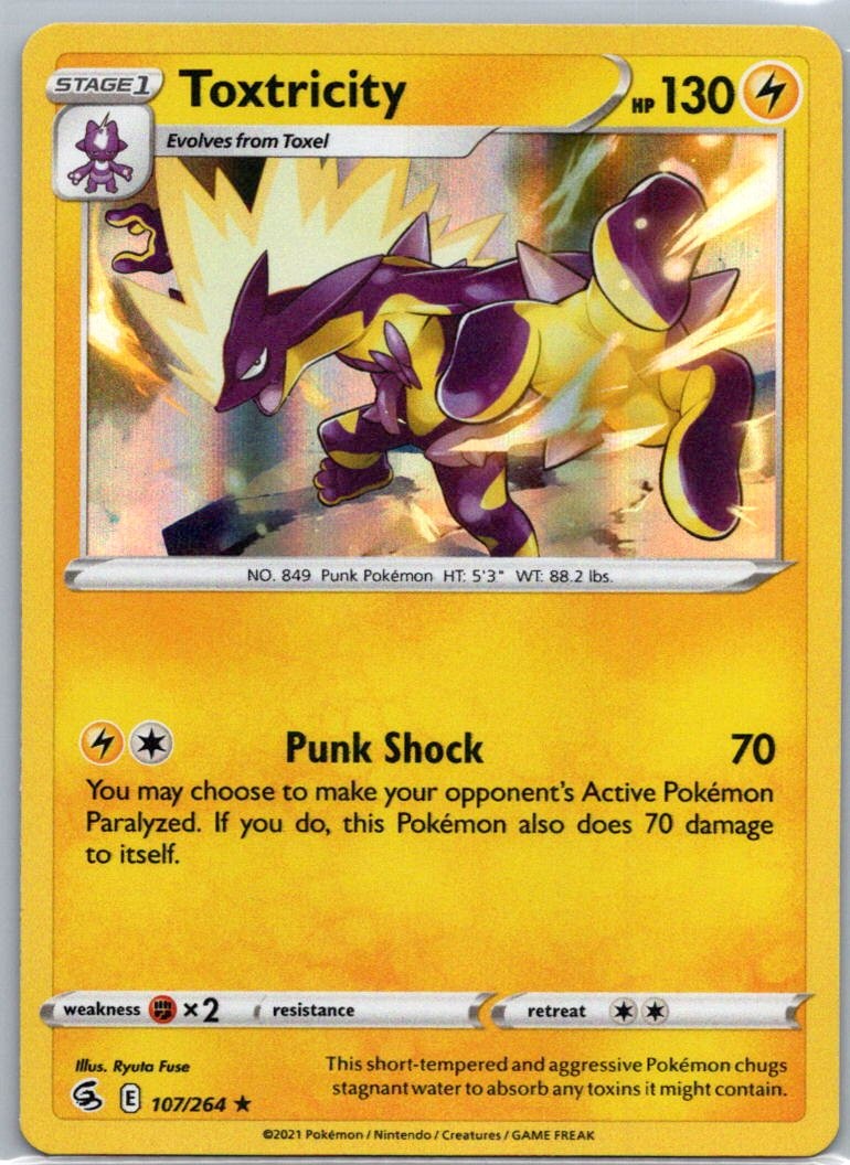 Pokemon TCG Toxtricity 107/264 Fusion Strike Holo NM