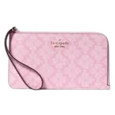 Kate Spade Spade Flower Med Zip Wristlet Pink Jacquard NWT $139