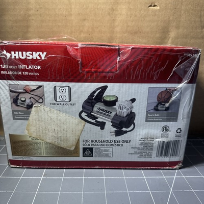 #ad Husky 120 Volt Inflator Pump Model: 365 164 0 130psi Portable NEW $43.99