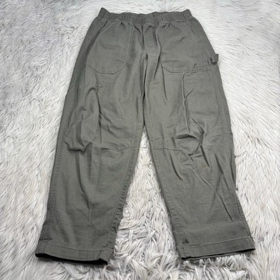 Old Navy Women's M Green High Rise Pulla Carpenter Utility Pants Comfort Casual