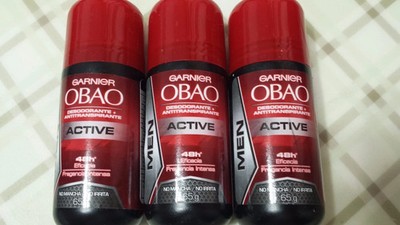 3 OBAO GARNIER DEODORANT FOR MEN ACTIVE PACK OF 3 ANTIPERSPIRANT ROLL ON MEXICO