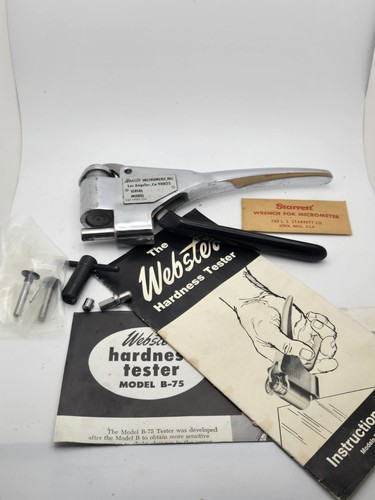 WEBSTER HANDHELD PORTABLE HARDNESS TESTER Model B 75 Made In USA TESTED - Picture 9 of 11